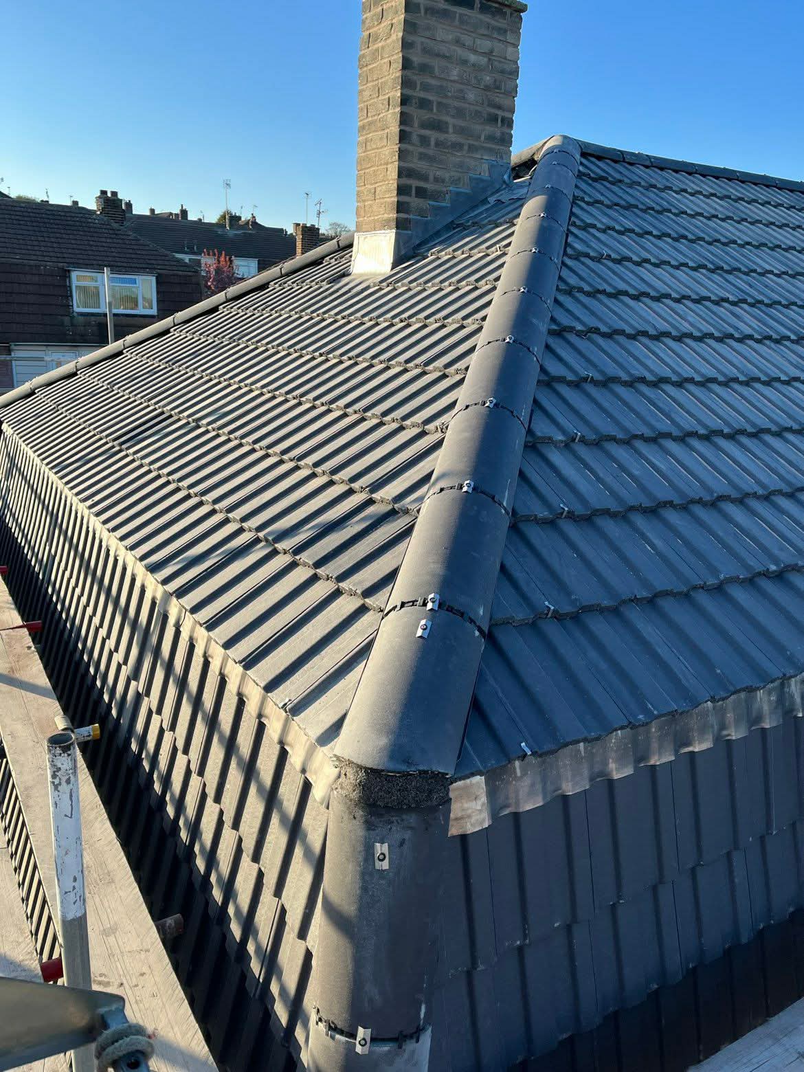 Completed re-roof with dry ridge system in Hereford